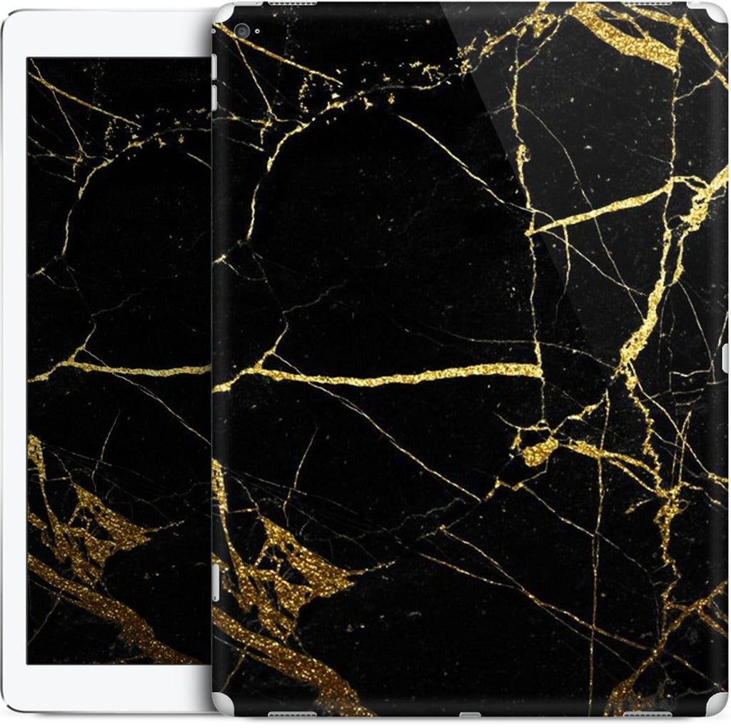Black and Gold Marble iPad Skin