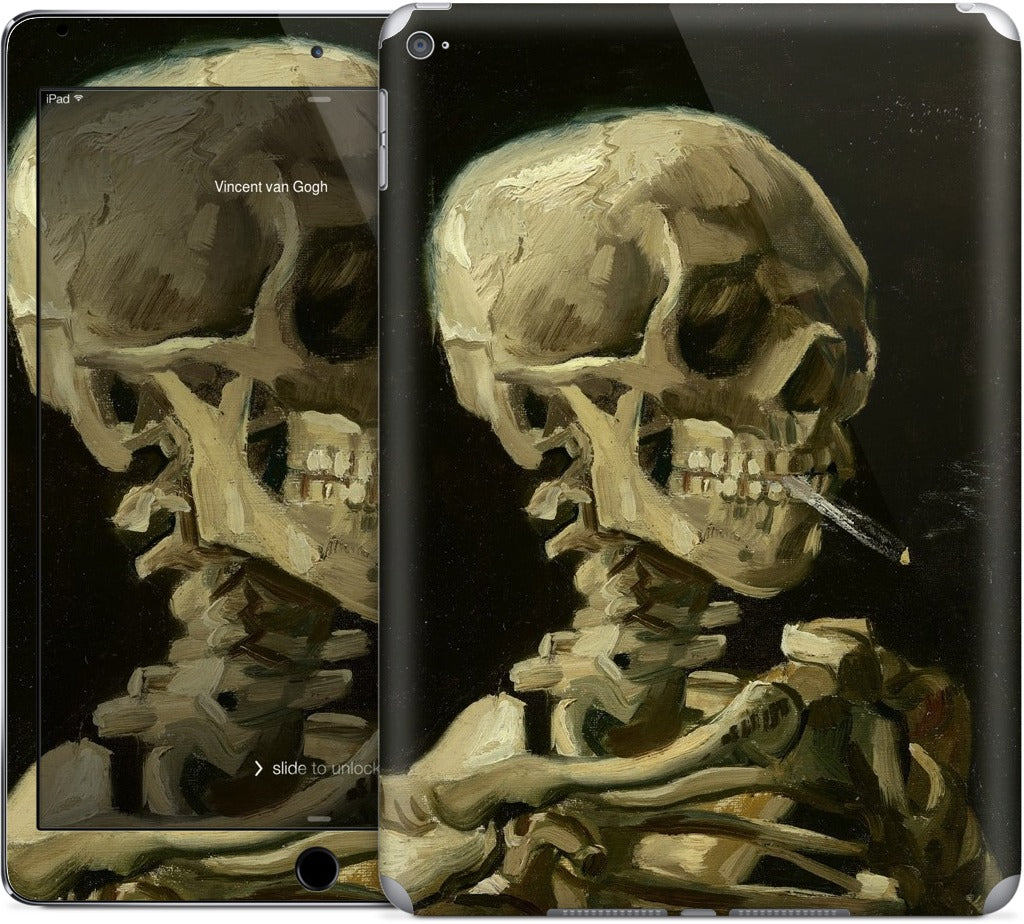 Skull of a Skeleton with Burning Cigarette iPad Skin