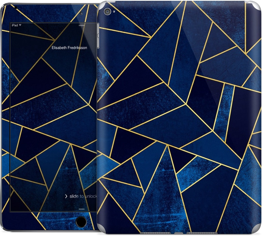 Blue Stone / Gold Lines iPad Skin