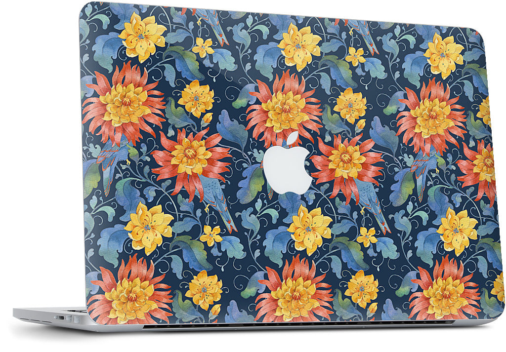 Blue Bird Pattern MacBook Skin