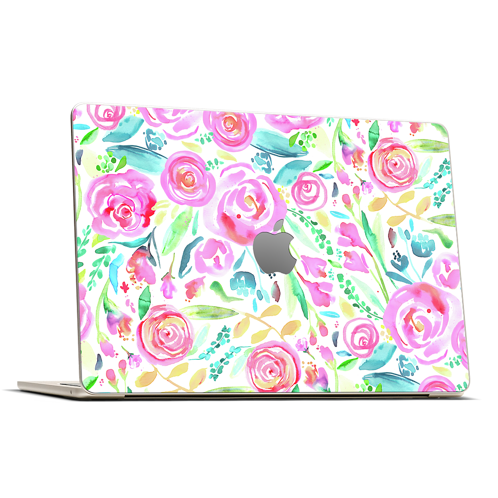 Sweet Floral Roses Pastel Bouquet MacBook Skin