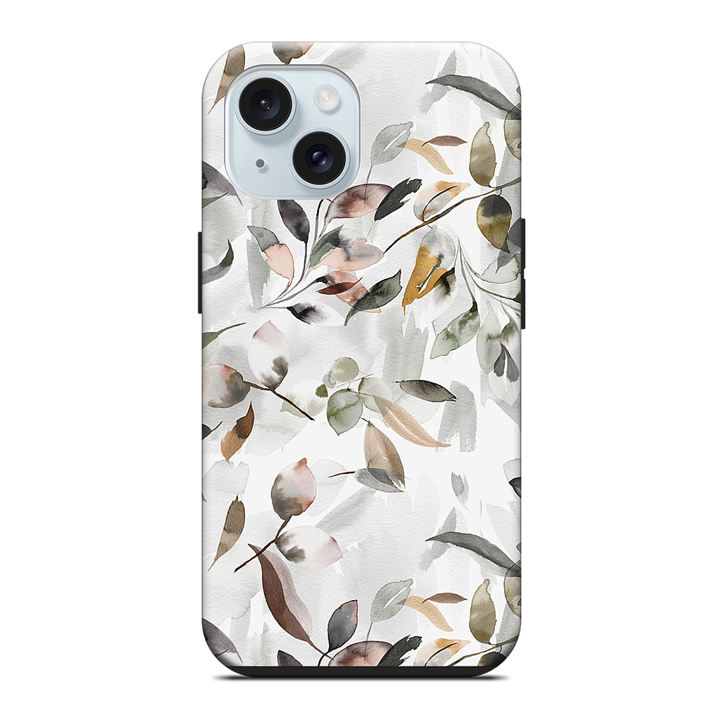 Watercolor Leaves Green iPhone Case