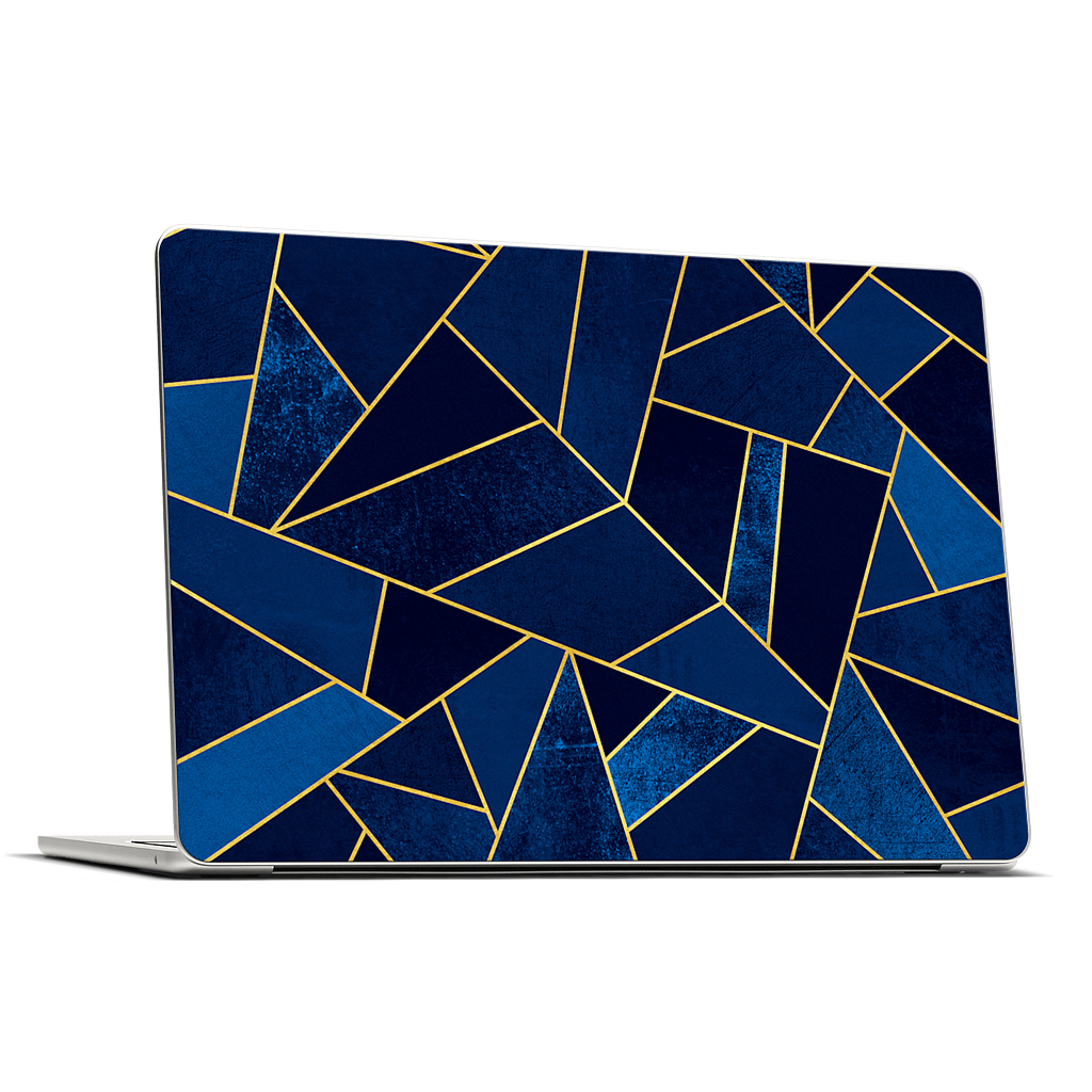 Blue Stone / Gold Lines MacBook Skin