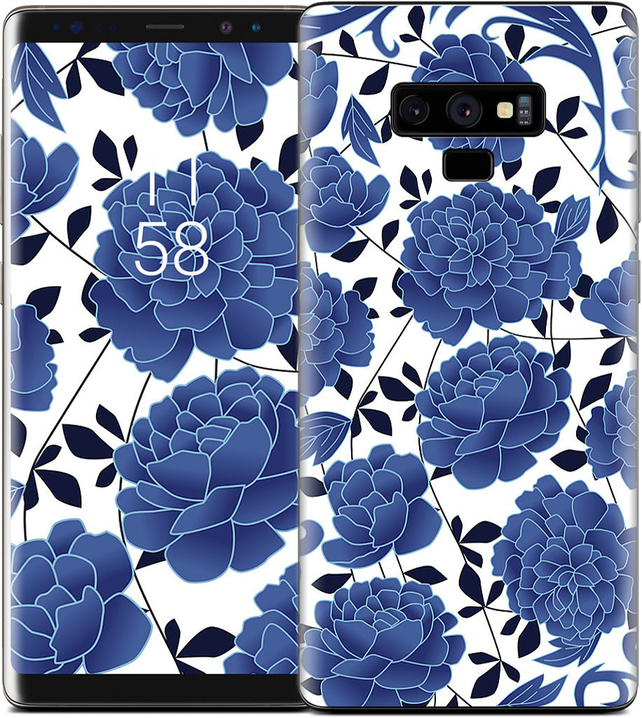 Blue flowers Samsung Skin