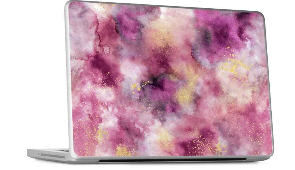 Watercolor Marble Pink Gold MacBook Skin