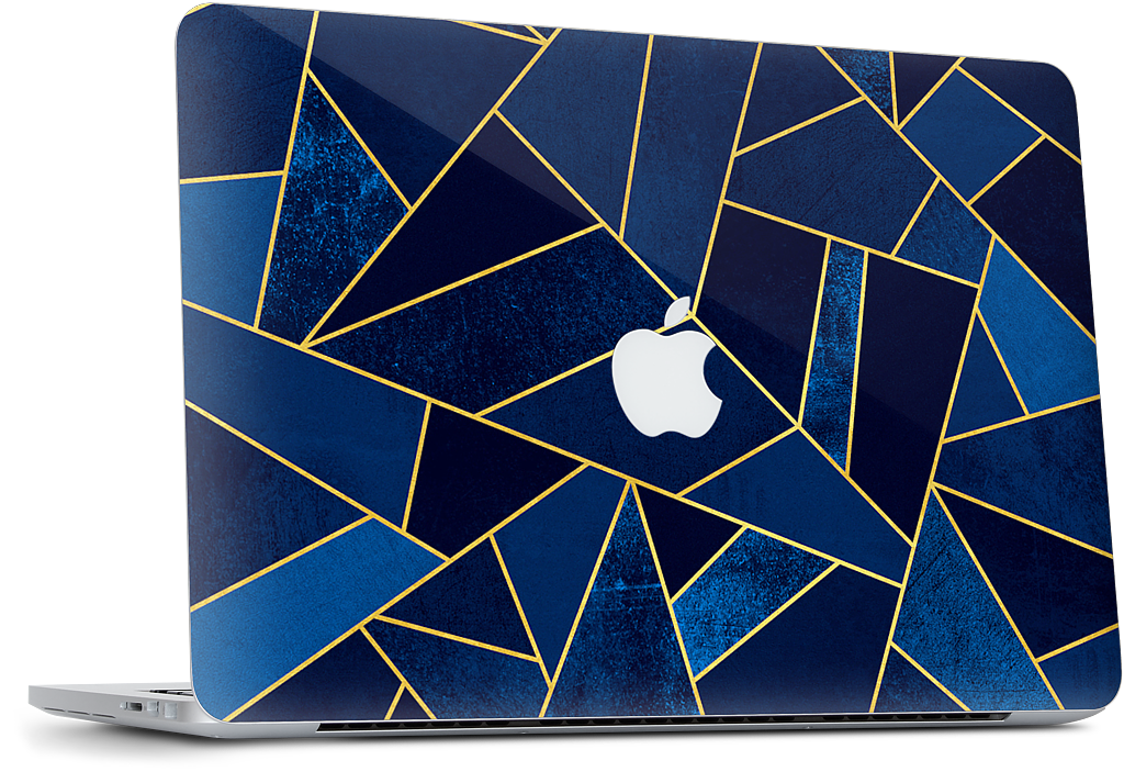 Blue Stone / Gold Lines MacBook Skin