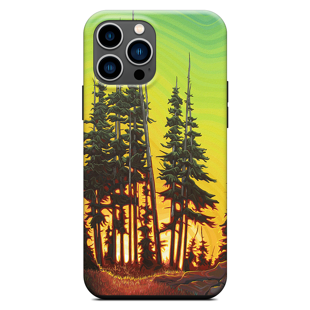 Green Skies At Night iPhone Case