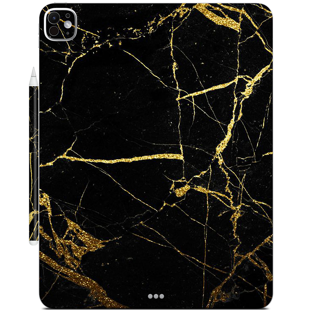 Black and Gold Marble iPad Skin