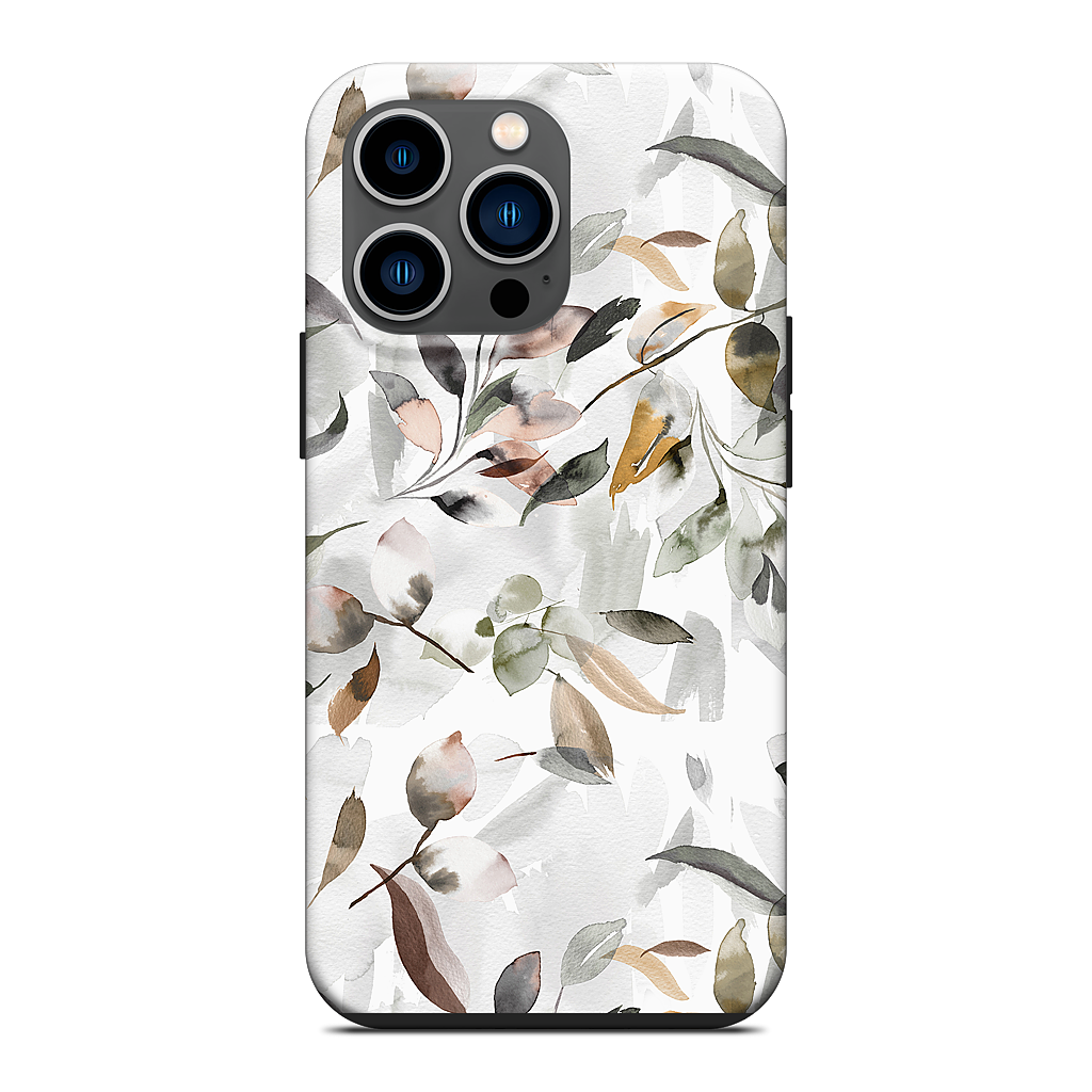 Watercolor Leaves Green iPhone Case