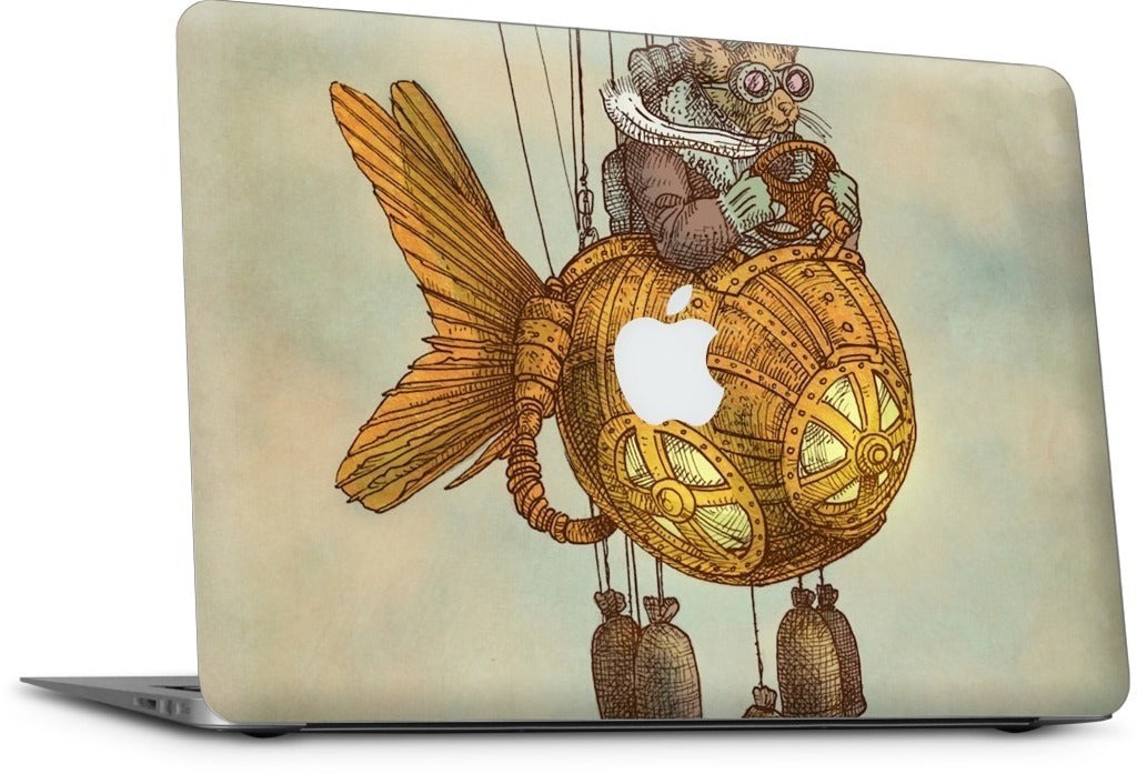 Around The World In A GoldfishFlyer MacBook Skin