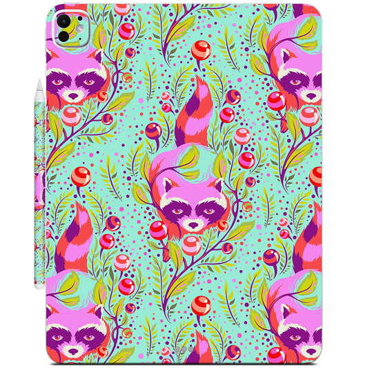 Raccoon Poppy iPad Skin