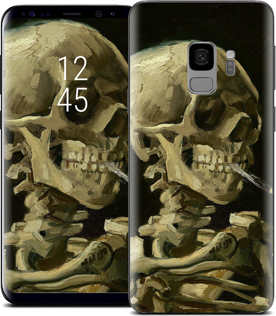 Skull of a Skeleton with Burning Cigarette Samsung Skin