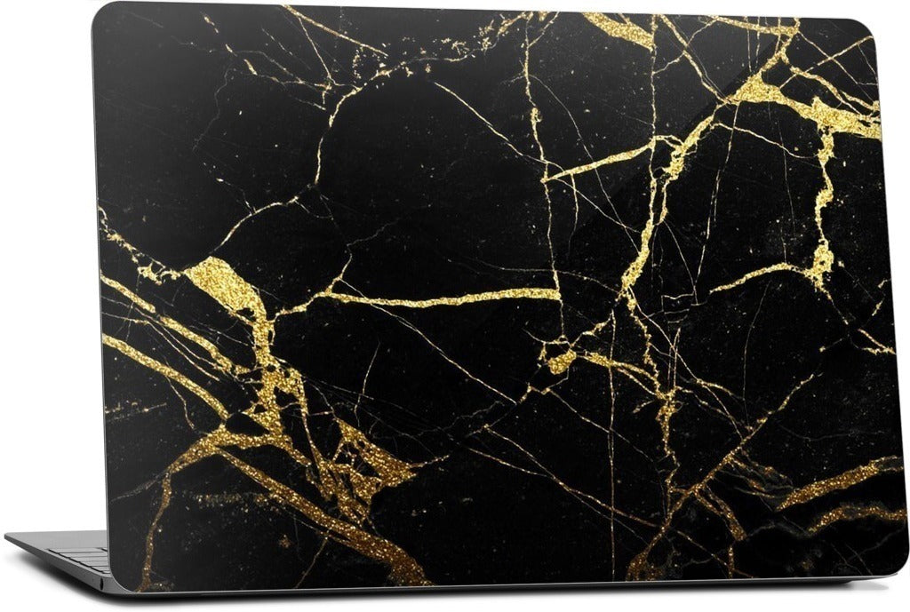 Black and Gold Marble MacBook Skin