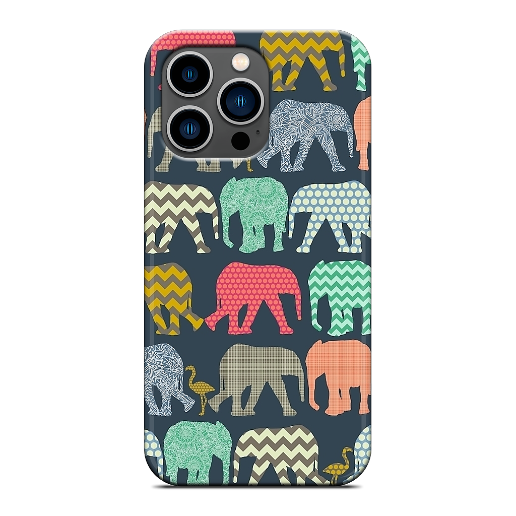 baby elephants and flamingos iPhone Case