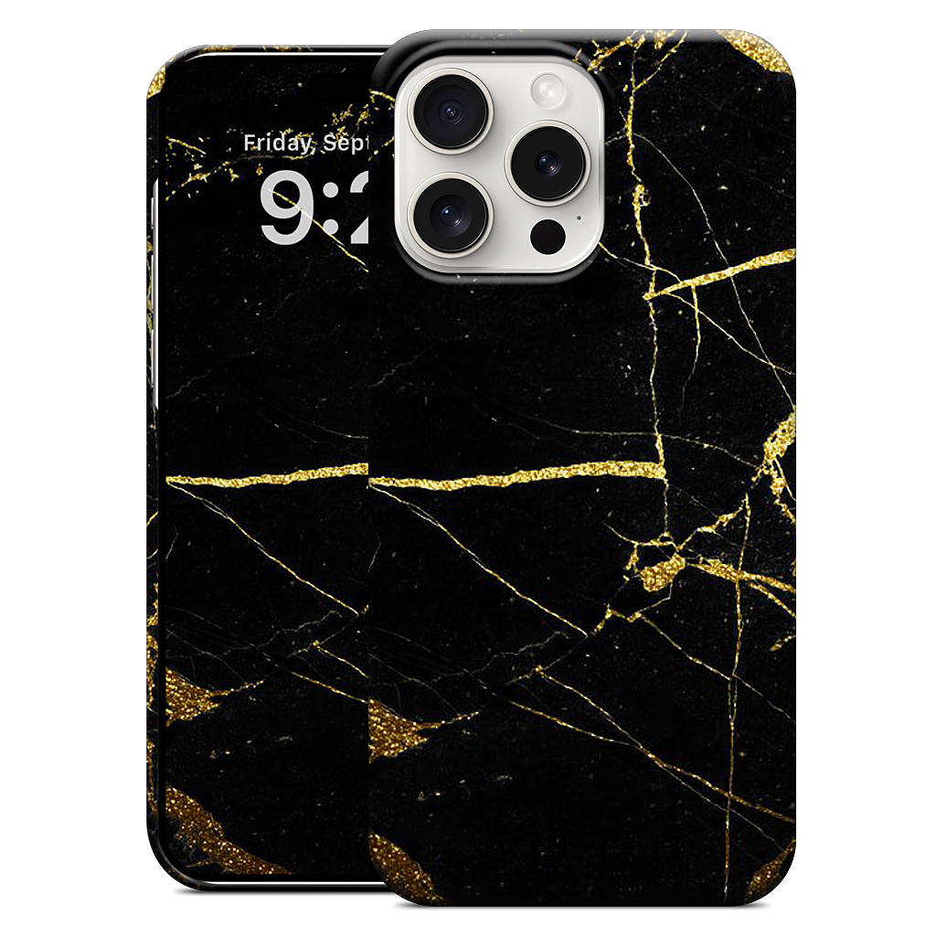 Black and Gold Marble iPhone Case
