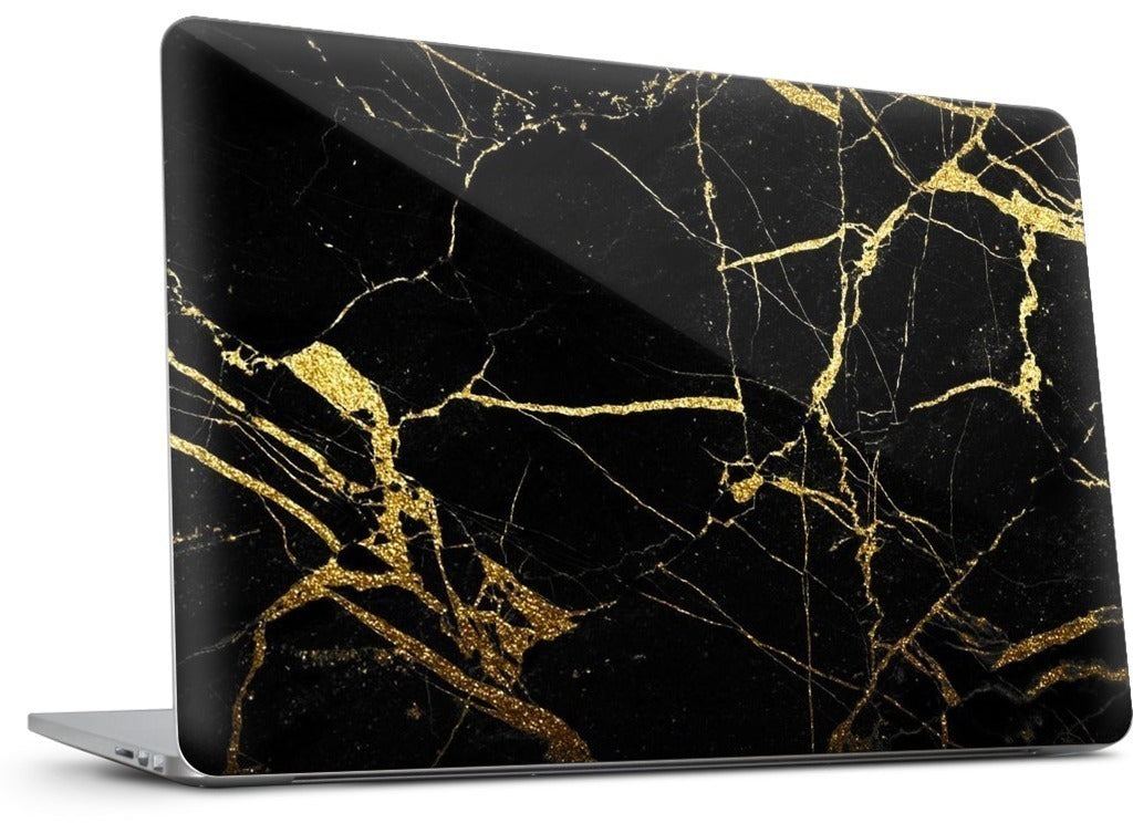 Black and Gold Marble MacBook Skin