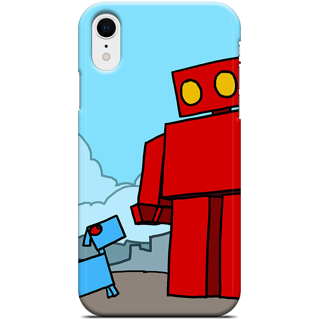Red Robot Leaving The City iPhone Case