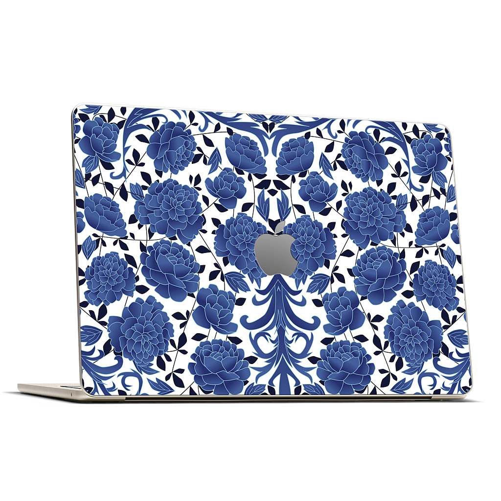 Blue flowers MacBook Skin