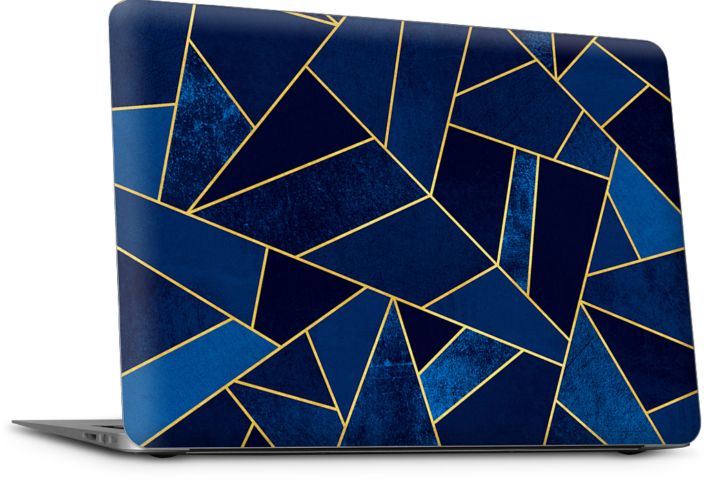 Blue Stone / Gold Lines MacBook Skin