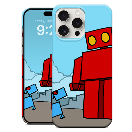 Red Robot Leaving The City iPhone Case