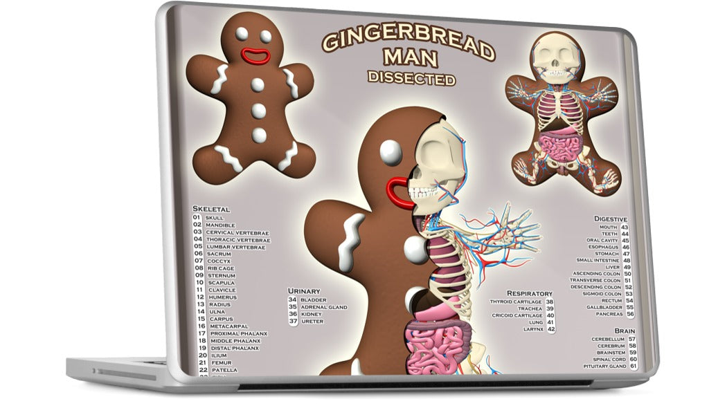 Gingerbread Man Dissected MacBook Skin