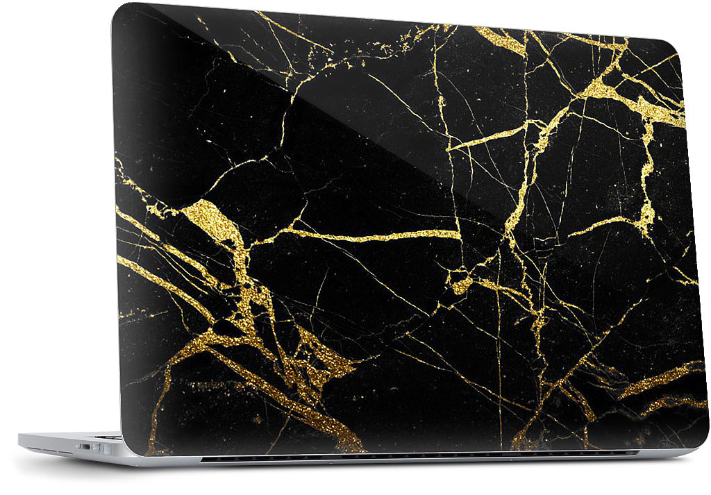 Black and Gold Marble MacBook Skin