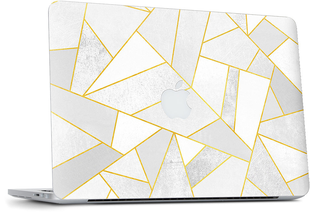 White Stone / Golden Lines MacBook Skin