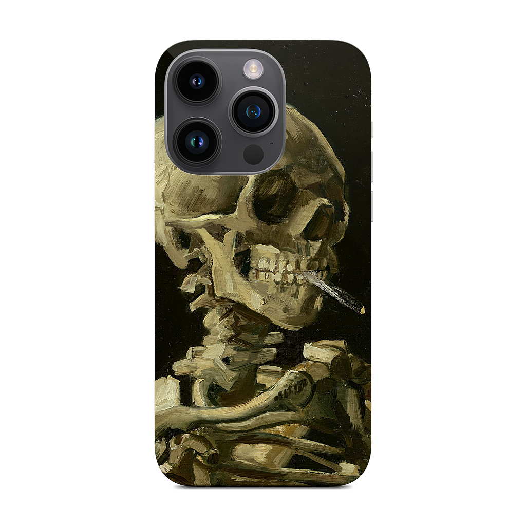 Skull of a Skeleton with Burning Cigarette iPhone Skin