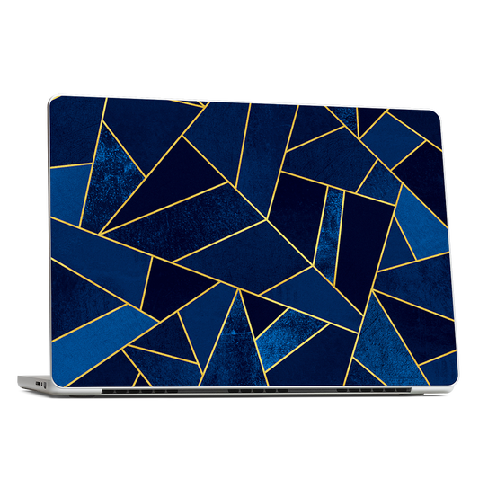 Blue Stone / Gold Lines MacBook Skin