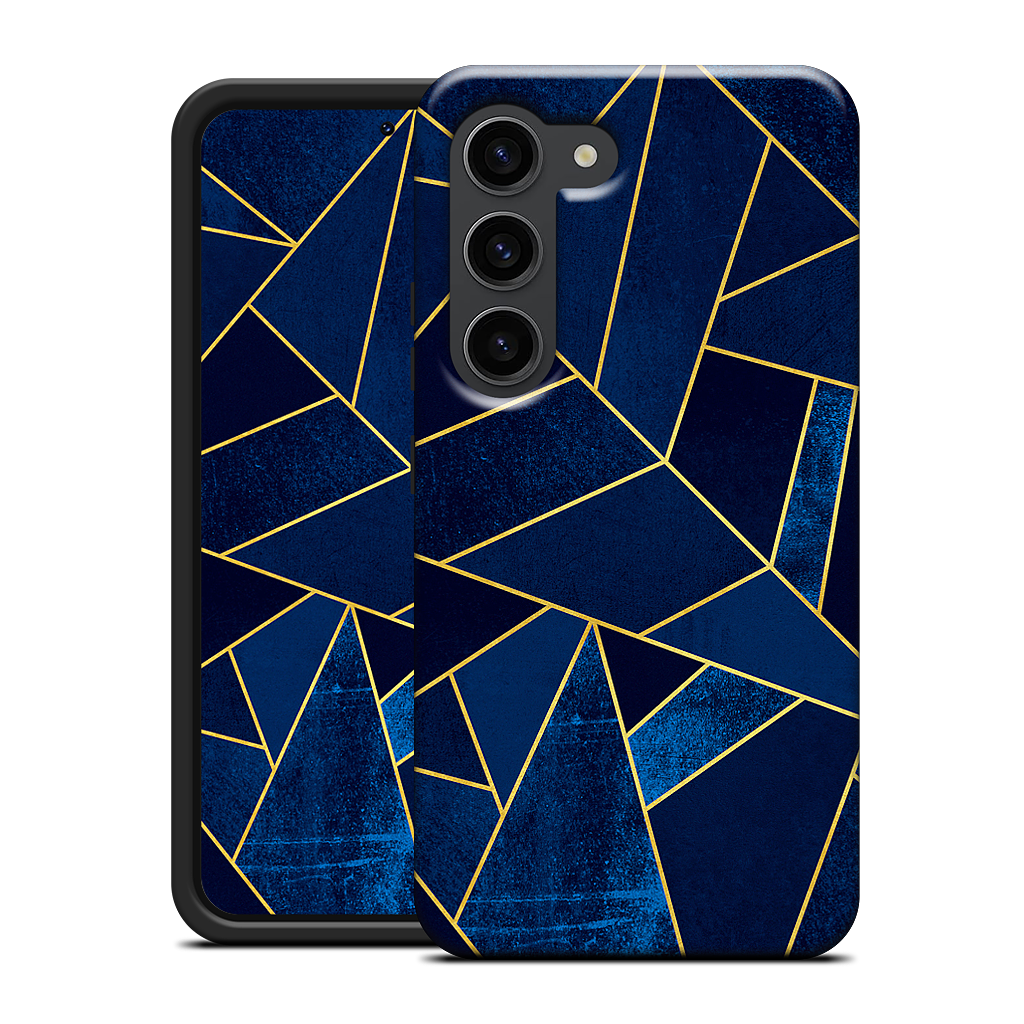 Blue Stone / Gold Lines Samsung Case