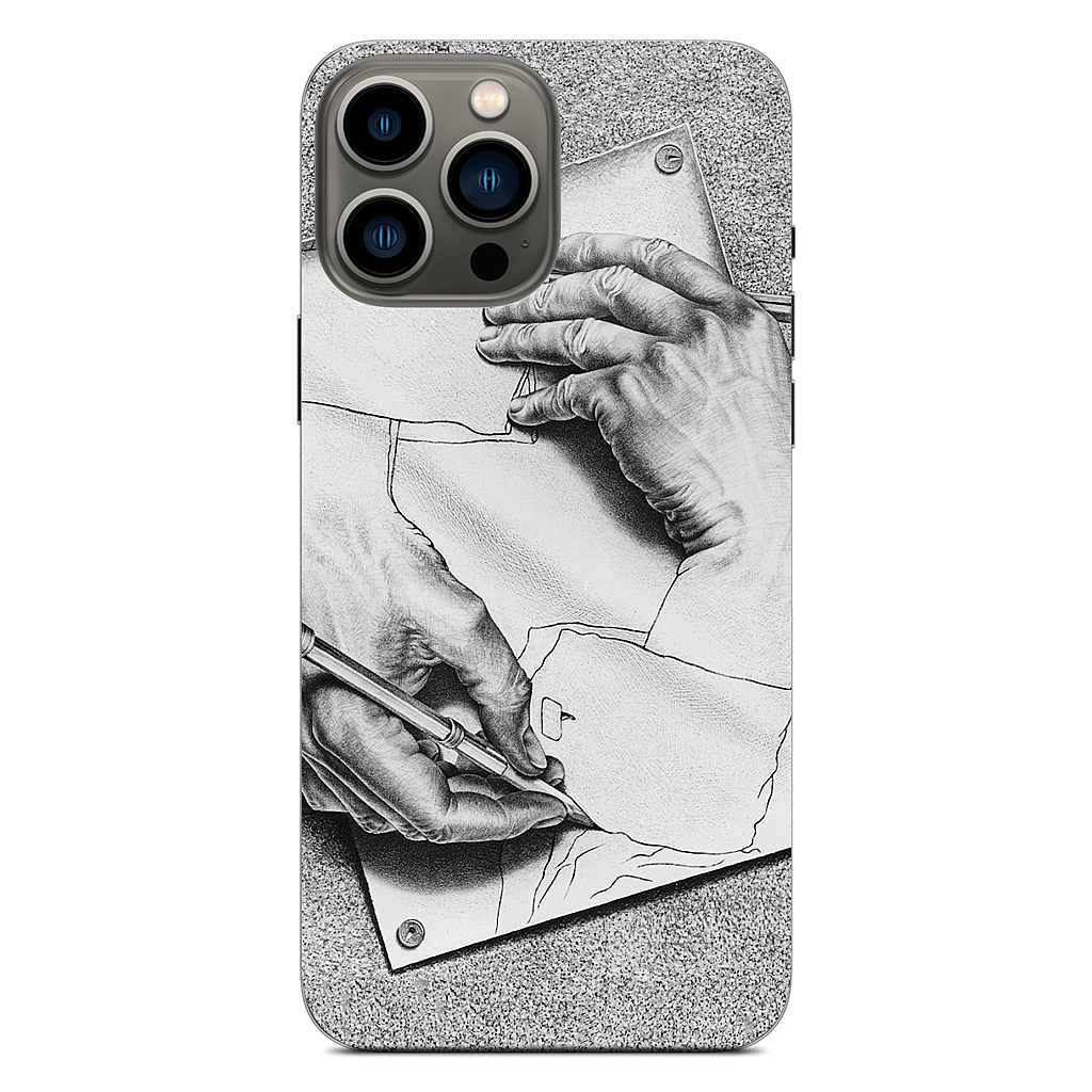 Drawing Hands iPhone Skin