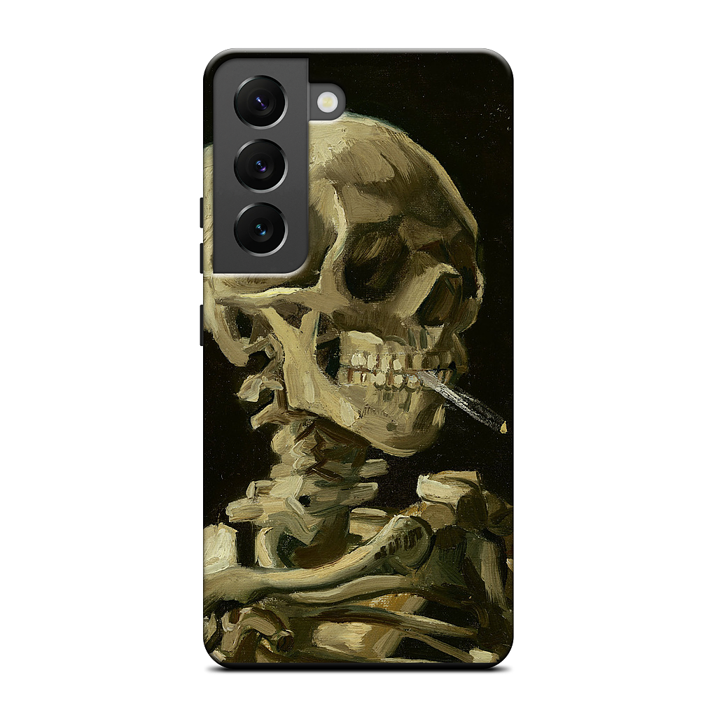 Skull of a Skeleton with Burning Cigarette Samsung Case
