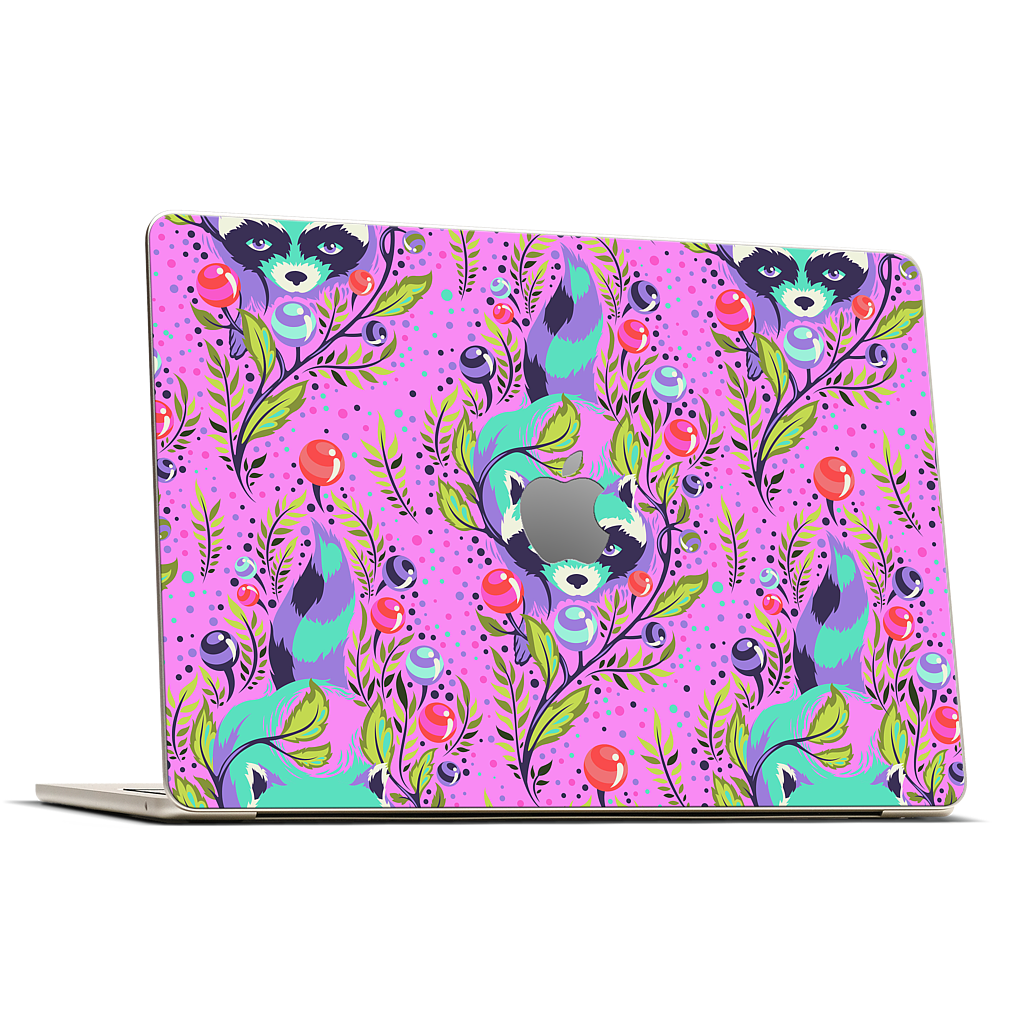 Raccoon Fuchsia MacBook Skin