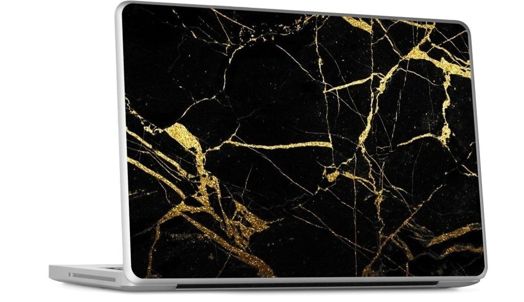 Black and Gold Marble MacBook Skin