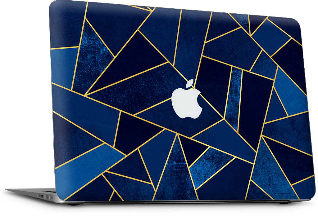 Blue Stone / Gold Lines MacBook Skin