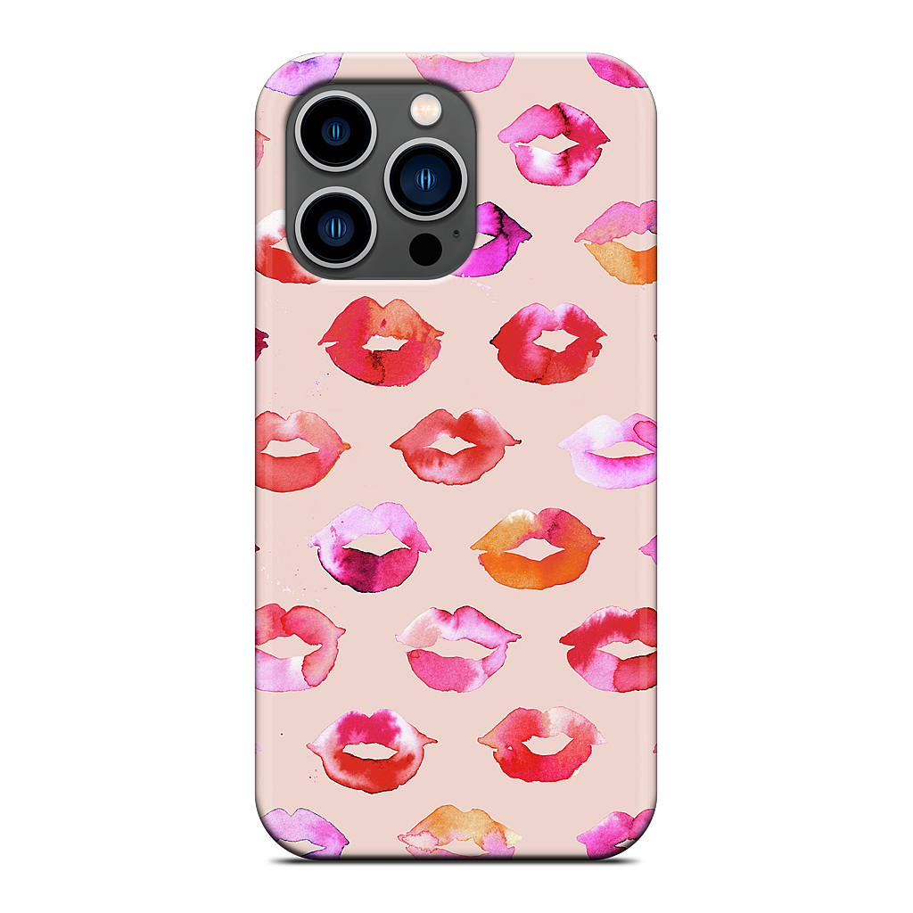 Sweet Coral Pink Lips iPhone Case
