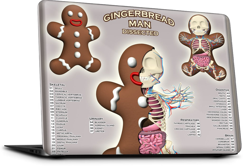 Gingerbread Man Dissected MacBook Skin