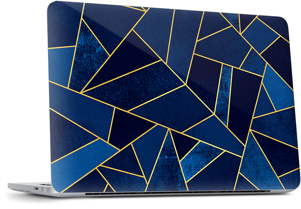 Blue Stone / Gold Lines MacBook Skin