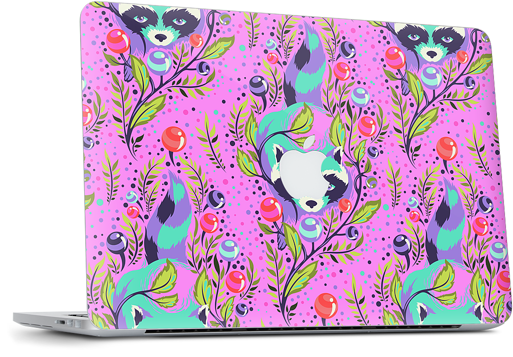 Raccoon Fuchsia MacBook Skin