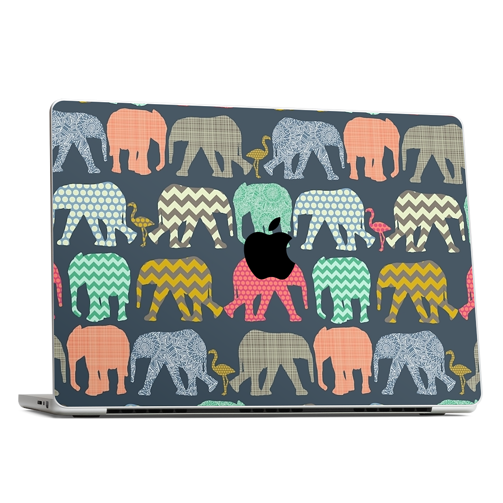 baby elephants and flamingos MacBook Skin