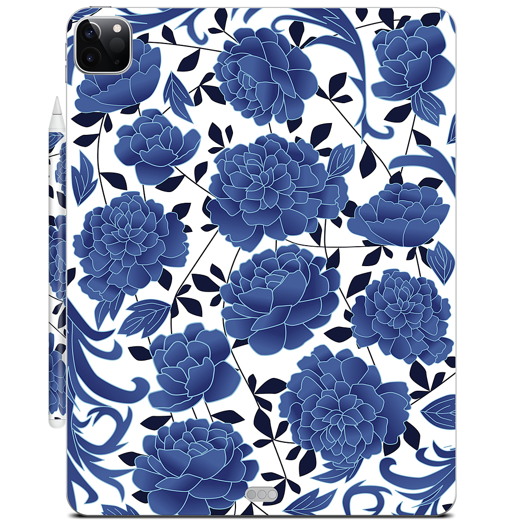 Blue flowers iPad Skin