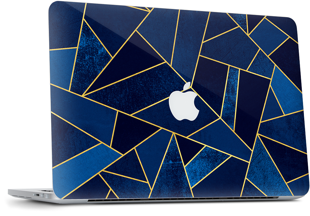 Blue Stone / Gold Lines MacBook Skin