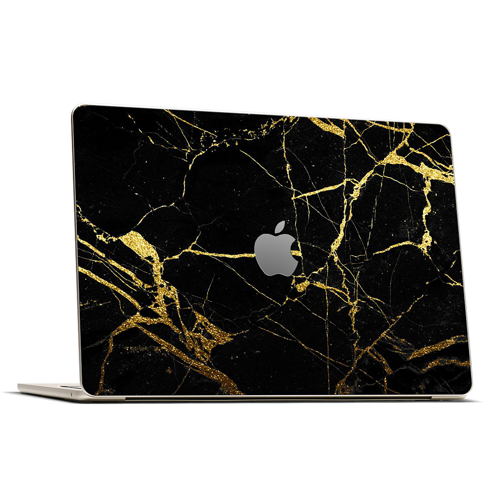 Black and Gold Marble MacBook Skin