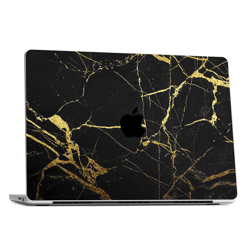 Black and Gold Marble MacBook Skin