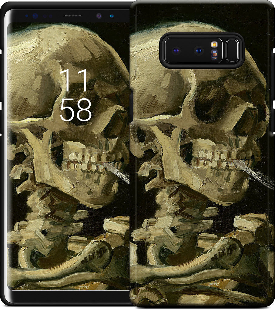 Skull of a Skeleton with Burning Cigarette Samsung Case