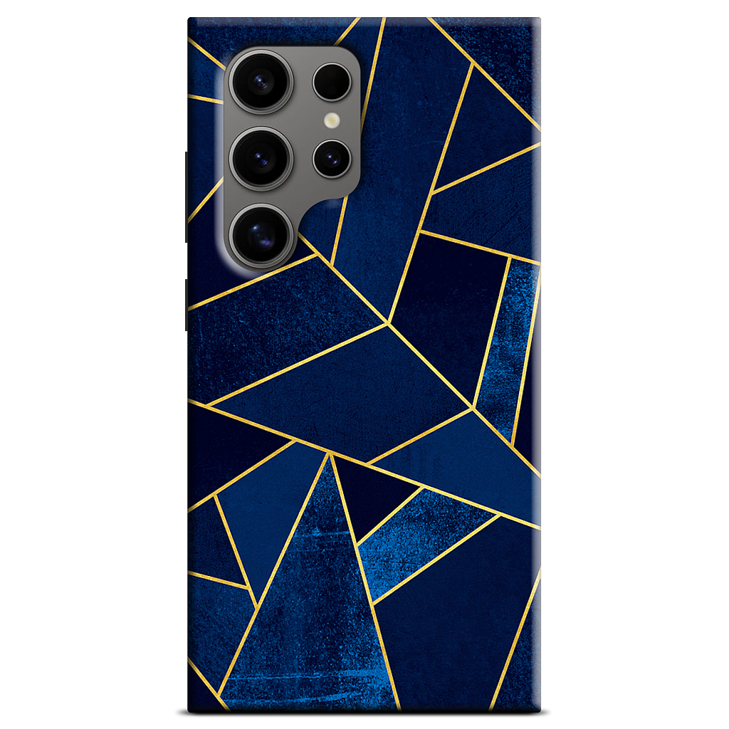 Blue Stone / Gold Lines Samsung Case