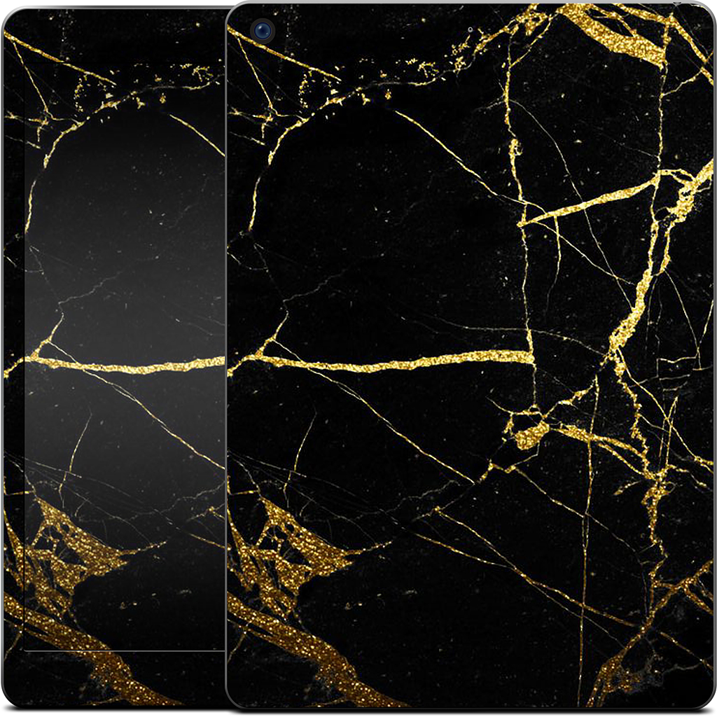Black and Gold Marble iPad Skin
