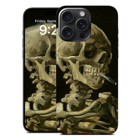 Skull of a Skeleton with Burning Cigarette iPhone Skin