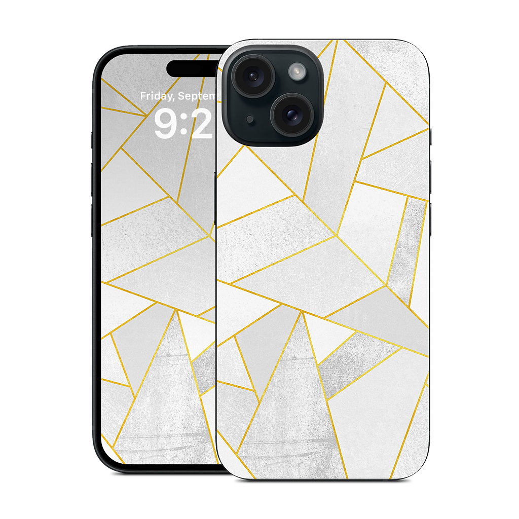 White Stone / Golden Lines iPhone Skin