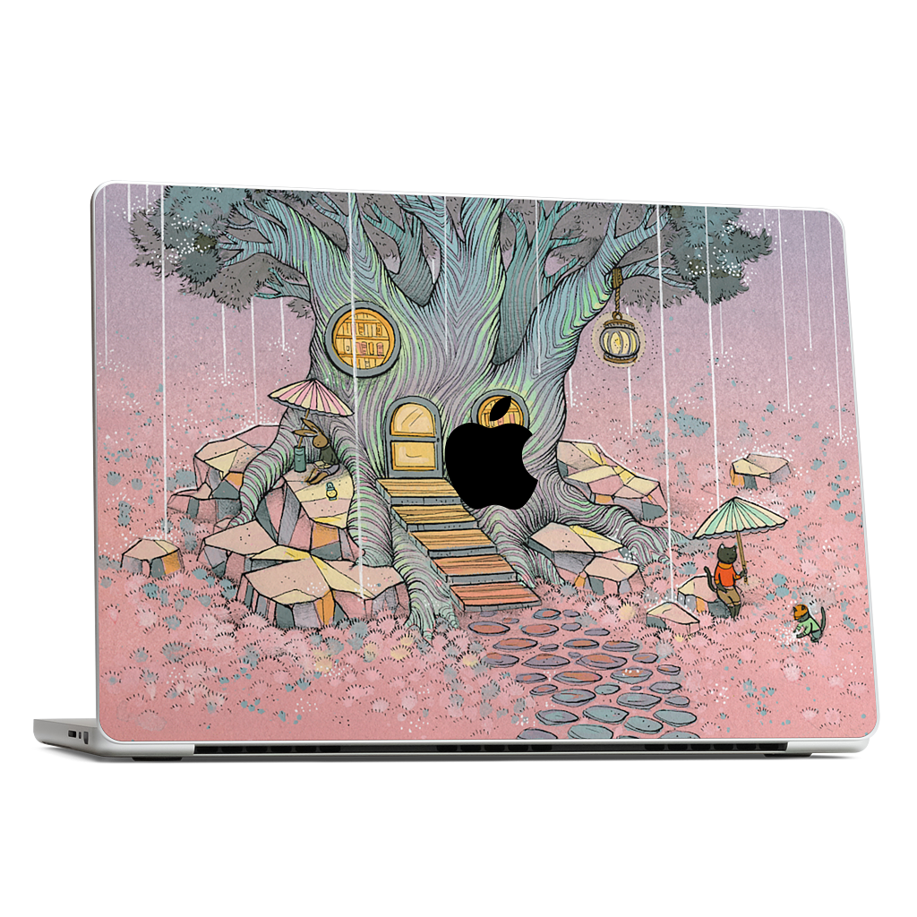 Rainy Day In The Library MacBook Skin